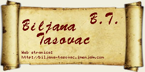 Biljana Tasovac vizit kartica